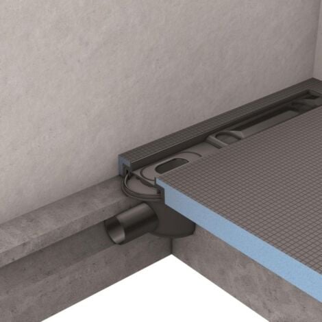 Receveur à carreler WEDI Fundo Riolito Neo + barrette de finition + bonde horizontal + kit d'étanchéité 90 x 90 cm 120 x 80