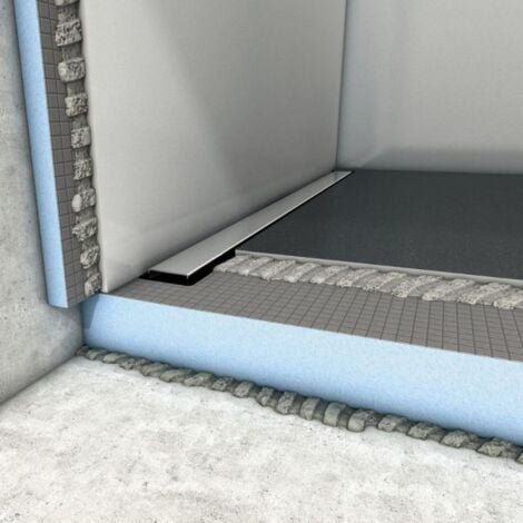 Receveur à carreler WEDI Fundo Riolito Neo + barrette de finition + bonde horizontal + kit d'étanchéité 90 x 90 cm