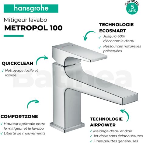 HANSGROHE Metropol Mitigeur de lavabo 260 Select avec bonde Push-Open