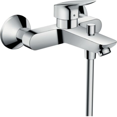 Hansgrohe – Mitigeur de baignoire chrome – Entraxe 150mm ± 12mm – Inox – Débit 20 l/min – Technologie EcoSmart – 71400000 (1/10)