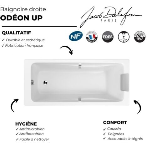Baignoire droite 180 X 90 JACOB DELAFON Odéon up