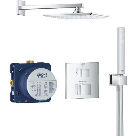 Grohe – Colonne de douche thermostatique 34741000 – Douche de tête Rainshower Allure 230 – Mitigeur avec inverseur intégré – Finition chrome (1/10)