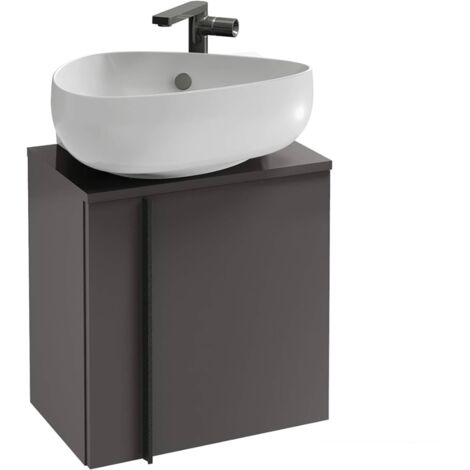 Meuble WC sous vasque JACOB DELAFON, Nouvelle Vague + vasque Gris anthracite, v. gauche