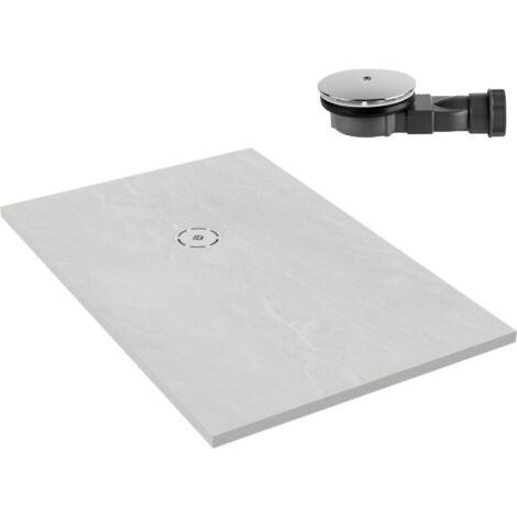 Jacob Delafon – Receveur de douche 110 x 80 cm – Neoroc rectangulaire blanc – Surface antidérapante PN12 – Bonde en acier inoxydable incluse (1/5)