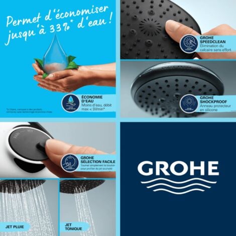Mitigeur douche Bauloop monocommande et douchette Grohe Vitalio Start