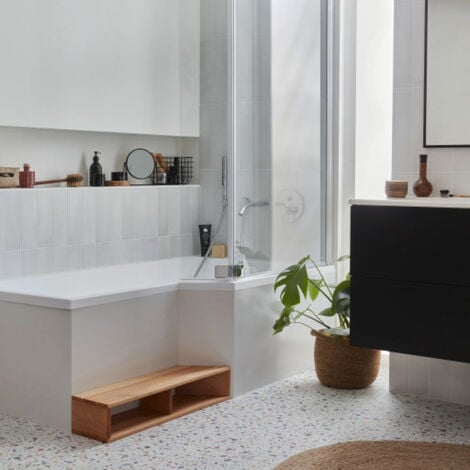 Pack baignoire bain douche 160 x 90 JACOB DELAFON Neo version droite + pare bain chromé