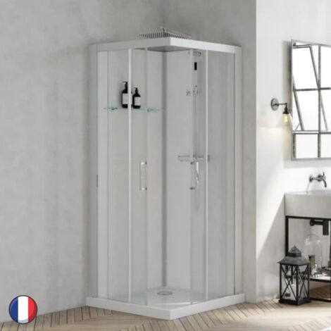 KINEDO Cabine de douche Brooklyn 120 X 90 Rectangle porte coulissante Gris (1/4)