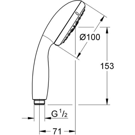 Douchette 3 jets GROHE Vitalio Comfort 100 chromé avec flexible 150  27505000_26093000