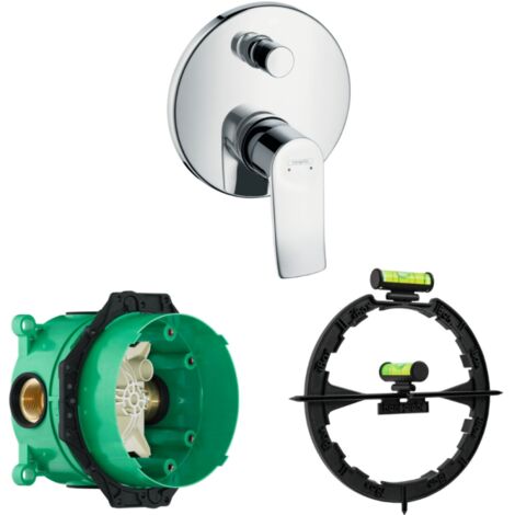 HANSGROHE Façade Metris ronde mitigeur bain douche encastré Chromé avec corps encastré et outil (1/5)