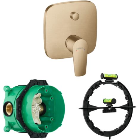 HANSGROHE Façade Talis E mitigeur bain douche encastré Bronze brossé avec corps encastré et outil (1/5)
