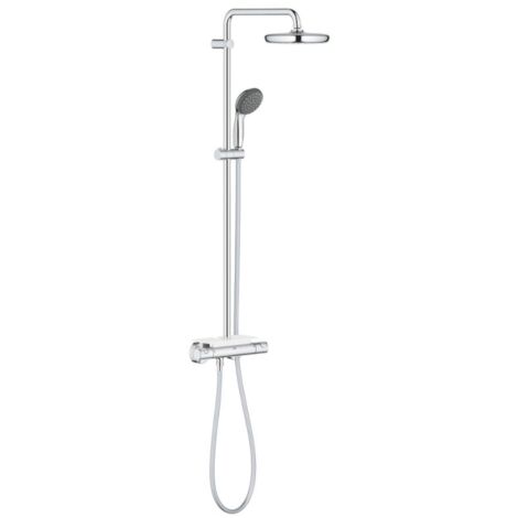 Grohe – Colonne de douche hydromassante 210 mm – Mitigeur thermostatique avec douchette 3 jets – Système anti-calcaire et régulation rapide