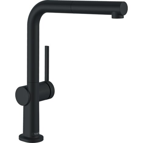 Hansgrohe – Mitigeur d’évier Talis noir mat avec bec extractible 50 cm – Hauteur sous bec 26,5 cm – Débit 8 l/min – 72808670