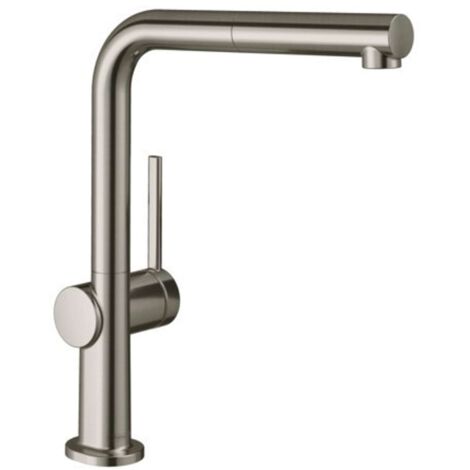 Hansgrohe – Mitigeur d'évier Talis avec bec extractible et sBox – Hauteur sous bec 265 mm – Finition simili inox – Débit 7 l/min – 72809800 (1/10)