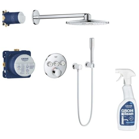 Colonne de douche thermostatique XXL Cube 250 + Douchette 2 jets - Grohe -  Cdiscount Bricolage