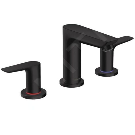 Mélangeur de lavabo HANSGROHE Talis E 150 3 trous avec tirette et vidage noir mat (1/5)