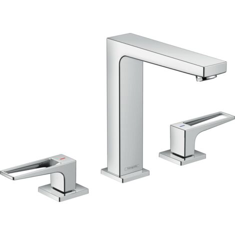 Hansgrohe Metropol - Mitigeur de lavabo avec vidage Push-Open, installation à 3 trous, chrome 74515000 (1/5)