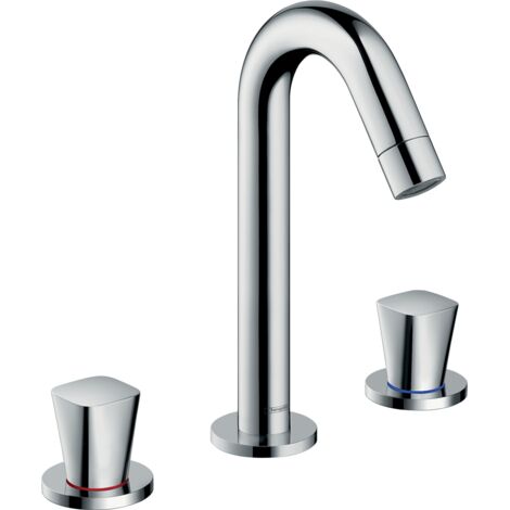 Hansgrohe – Mélangeur lavabo 3 trous Logis 150 – Finition chromée – Garniture de vidage à tirette – ComfortZone 150 pour plus d'espace (1/5)