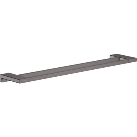 Porte-serviettes double rail 648 mm noir chromé brossé HANSGROHE AddStoris