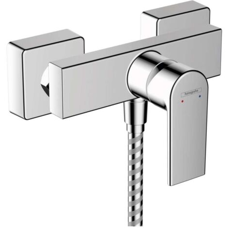 Hansgrohe – Mitigeur de douche mécanique à montage apparent – Cartouche 2 vitesses – Finition chromée brillante – Débit réduit Eco 50% – Limitation température réglable