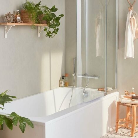 Baignoire bain douche JACOB DELAFON Malice antidérapante, version droite 170x90 cm Blanc mat