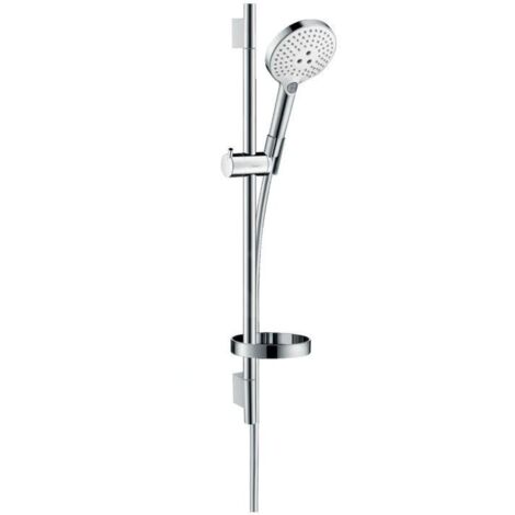 Set de douche 120 3jet avec barre Unica'S puro 65 cm et porte-savon blanc/chromé Hansgrohe Raindance Select S (1/5)