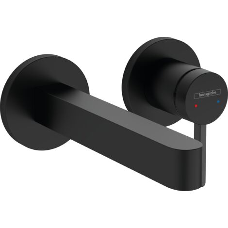 Hansgrohe – Mitigeur de lavabo encastré 2 trous noir mat – Cartouche EcoSmart 5 l/min – Jet laminaire – Longueur bec 168 mm – 76051670 (1/6)