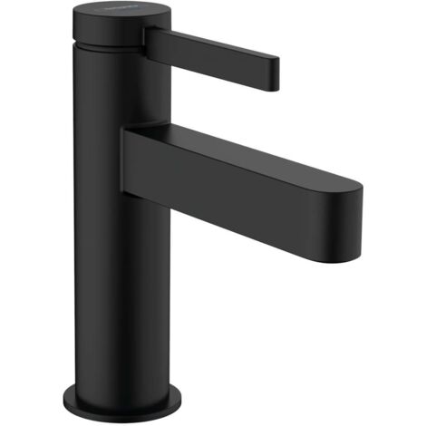 Hansgrohe – Robinet de lave-mains noir mat EcoSmart – Hauteur sous bec 92mm – Débit 5 l/min – Mousseur à rotule – 76013670 (1/6)