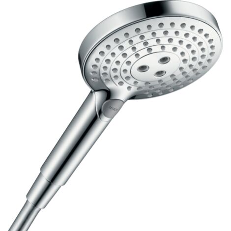 Hansgrohe – Douchette à main 26531000 – 3 jets : PowderRain, Rain et Whirl – Chromé – Économiseur d'eau intégré – Longueur 313 mm