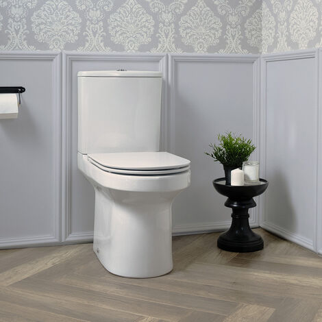 Abattant WC blanc et bois à fermeture silencieuse gamme Modern