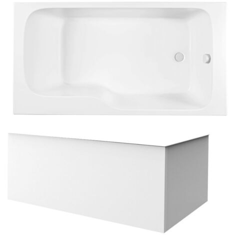 Baignoire bain douche JACOB DELAFON Malice antidérapante + tablier angle 170 x 90 droite (1/5)