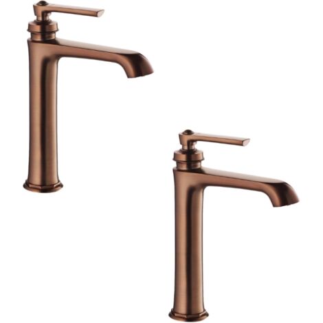 Lot de deux mitigeurs retro PAINI lavabo haut Lady's 180 Auburn (1/2)