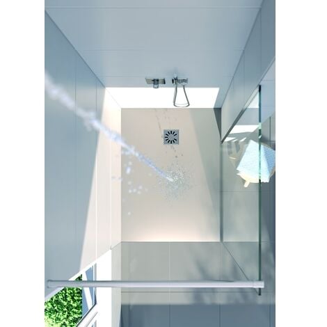 Receveur de douche à carreler 120 x 90 WEDI Fundo Primo rectangle écoulement excentré + recouvrement top blanc