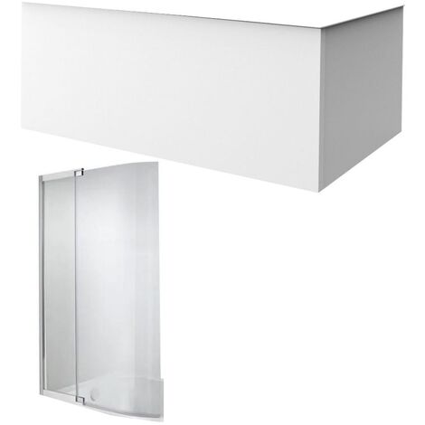 Tablier bain compatible toutes baignoires rectangulaires, installation angle, 180x90x60cm, Blanc Mat + Pare bain Malice Jacob Delafon (1/3)