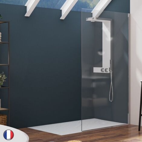 KINEDO Paroi Alpha Solo 80 Chromé Transparent (1/2)