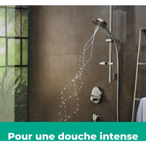 Lot robinet douche encastré thermostatique HANSGROHE, Noir mat +
