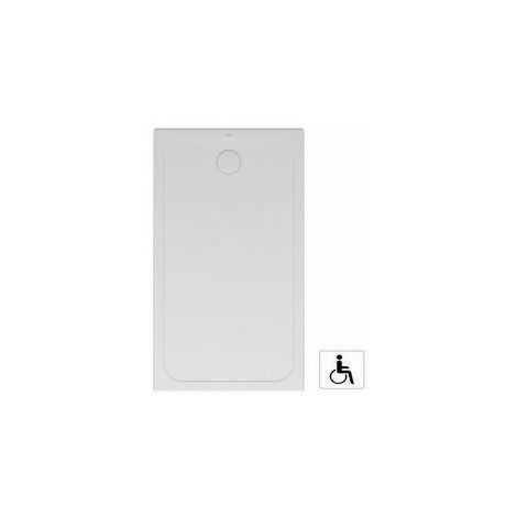 Villeroy & Boch – Receveur de douche extra plat antidérapant en céramique – 120x80 cm – Bac à douche à design extra plat – Bonde de vidage 90 mm