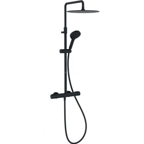 Colonne douche thermostatique JACOB DELAFON Metro 3 jets, économie d'eau, noir mat