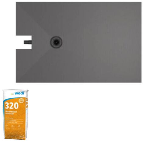 Wedi – Receveur de douche à carreler 160 x 100 cm – Bonde intégrée – Mousse XPS 100% étanche – Pente prédéfinie – Écoulement facile à nettoyer