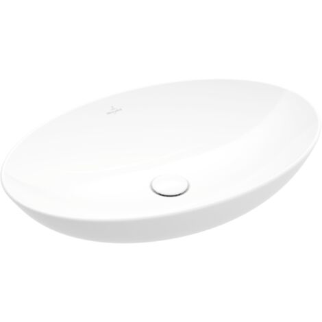 Villeroy & Boch – Vasque à poser 56x38 cm en céramique TitanCeram avec trop-plein – Compatible mitigeur mural – 4A470001