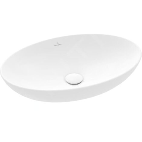 Vasque 62 x 42 ovale à poser VILLEROY ET BOCH Loop & Friends non meulé blanche sans trop plein (1/5)