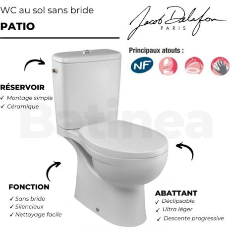 WC à poser sans bride JACOB DELAFON Patio + abattant
