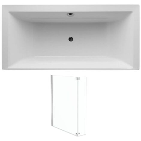 Baignoire droite 180 x 80 JACOB DELAFON Evok, deux places + pare bain (1/5)