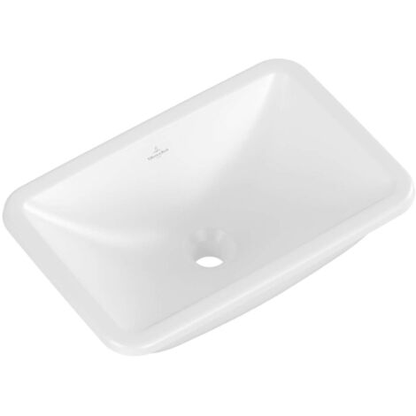 Vasque 45 x 28 rectangle à poser VILLEROY ET BOCH Loop & Friends TitanCeram stone white avec trop plein (1/5)