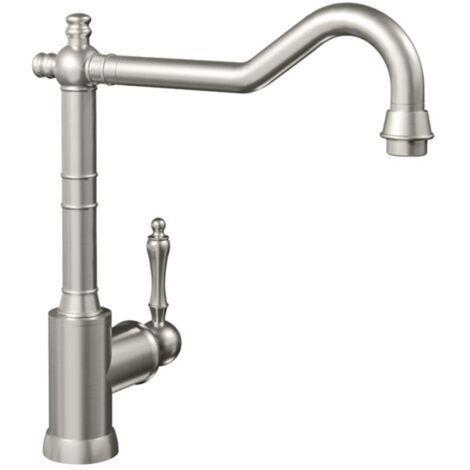 Villeroy & Boch – Robinet de cuisine mitigeur Avia 2.0 – Acier inoxydable massif – Hauteur sous bec 66,5 cm – Finition mate – Bec orientable 360°
