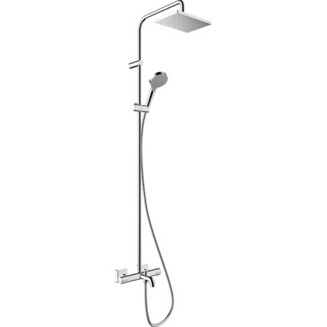 Hansgrohe – Colonne de douche thermostatique – Douche de tête Vernis Shape 230 – Jet Rain – Débit 20 L/min – Installation murale – Flexible 160 cm