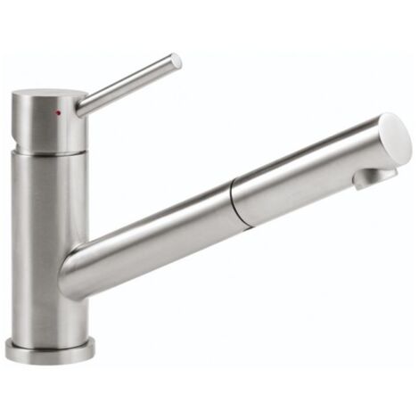Villeroy & Boch – Robinet mitigeur de cuisine avec douchette extractible – Acier inoxydable brillant – Hauteur 49,5 cm – Pivotement 120° – Débit 12,6 L/min (1/10)