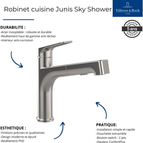 Robinet cuisine rabattable VILLEROY ET BOCH Como Shower window