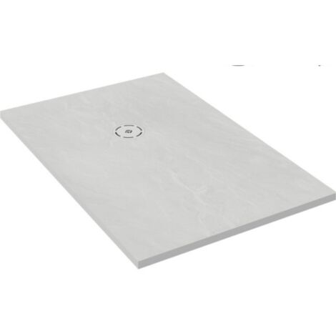 Jacob Delafon – Receveur de douche à poser 140 x 80 cm – Rectangulaire en Néoroc – Surface antidérapante PN12 – Hauteur 3 cm – Grille en acier inoxydable (1/5)