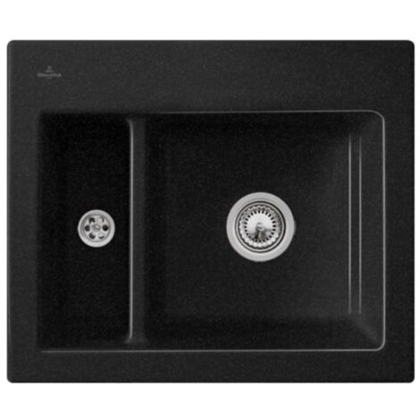 Evier 1 cuve et demi VILLEROY ET BOCH Subway 60 XM 62 x 51 cm sans egouttoir Chromite CeramicPlus (1/4)