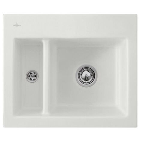 Evier 1 cuve et demi VILLEROY ET BOCH Subway 60 XM 62 x 51 cm sans egouttoir Steam CeramicPlus avec vidage automatique (1/4)